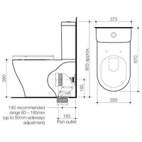 Luna Plus Wall Faced Close Coupled Toilet Suite (Back Entry)