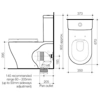 Luna Plus CleanFlush® Wall Faced Close Coupled Toilet Suite (Bottom Inlet)