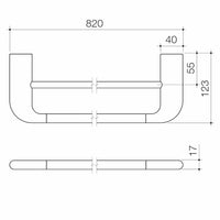 Contura II 820mm Double Towel Rail