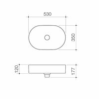 Liano II 530mm Pill Above Counter Basin