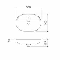 Liano II 600mm Pill Inset Basin with Tap Landing (1 Tap Hole) - Matte Pink (Special Order)
