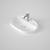 Liano II 600mm Pill Inset Basin with Tap Landing (1 Tap Hole) - Matte Pink (Special Order)