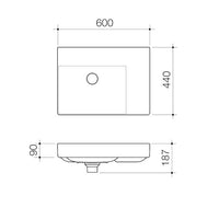 Urbane II Right Hand Shelf Wall Basin (1 Tap Hole)