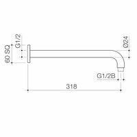 Luna Right Angle Shower Arm