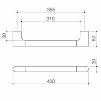 Urbane II Universal Rail Straight 400mm