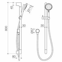 Urbane II Universal Rail Shower
