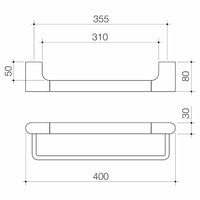 Urbane II Universal Towel Rail 400mm Set