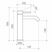 Liano II Mid Tower Basin Mixer - Gunmetal - LF
