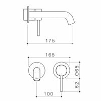 Liano II 175mm Wall Basin / Bath Trim Kit - 2 x Round Cover Plates - Brushed Nickel - LF