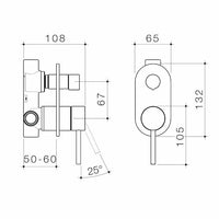 Liano II Bath / Shower Mixer With Diverter - Rounded Cover Plate - Chrome - Sales Kit