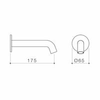 Liano II 175mm Basin / Bath Outlet - Round - Brushed Brass - LF