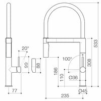 Liano II Pull Down Sink Mixer with Dual Spray