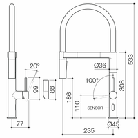 Liano II Pull Down Sensor Sink Mixer with Dual Spray