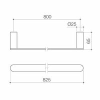 Urbane II 825mm Single Towel Rail