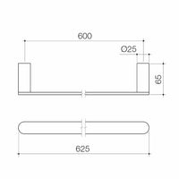 Urbane II 625mm Single Towel Rail