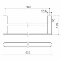 Urbane II 625mm Double Towel Rail