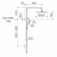 Urbane II Rail Shower with 300mm Overhead