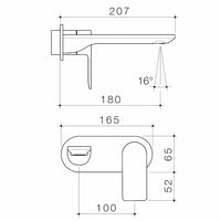 Urbane II 180mm Wall Basin / Bath Trim Kit - Round Cover Plate - Chrome - LF