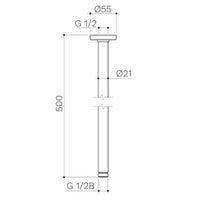 Urbane II 500mm Ceiling Shower Arm