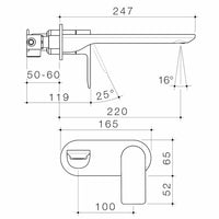 Urbane II 220mm Wall Basin / Bath Mixer - Round Cover Plate - Brushed Nickel - Sales Kit - LF