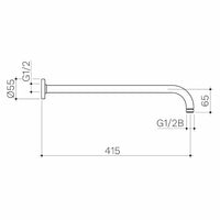 Urbane II 415mm Right Angled Shower Arm