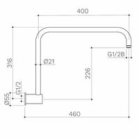 Urbane II 460mm Upswept Shower Arm