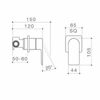 Urbane II Bath / Shower Mixer - Square Cover Plate