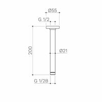 Caroma 200mm Ceiling Shower Arm