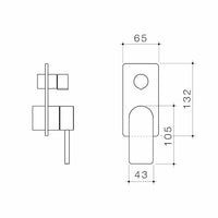 Urbane II Bath / Shower Mixer With Diverter Trim Kit - Rectangular Cover Plate
