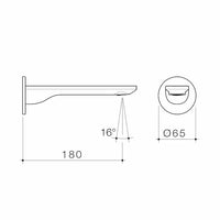 Urbane II 180mm Basin / Bath Outlet - Round Cover Plate - Matte Black - LF