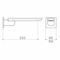 Urbane II 220mm Bath Swivel Outlet - Square Cover Plate