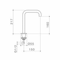 Urbane II Hob Swivel Outlet 150mm