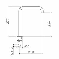 Urbane II Hob Swivel Outlet 210mm