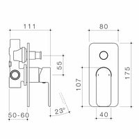Luna Bath/Shower Mixer with Diverter
