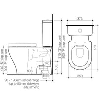 Luna Cleanflush® Close Coupled Toilet Suite - P Trap, BE