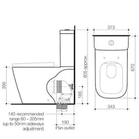 Luna Square Cleanflush® Wall Faced Toilet Suite BE