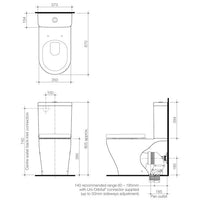 Luna Wall Faced Toilet Suite - Bottom Inlet