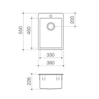 Urbane II 35 Litre Flushline Tub 1TH