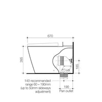Luna Square CleanFlush® Wall Faced Close Coupled Pan (suits Bottom Inlet Cistern)