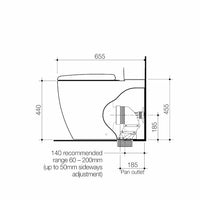 Contura II Cleanflush® Wall Faced Close Coupled BI 4S Pan GermGard®