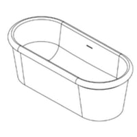 MAINSWATER Rippu Bath 1,550 x 700 x 550 Freestanding Bath With Overflow