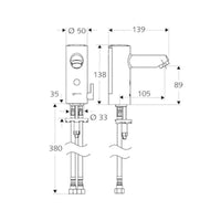 Schell Modus E Touchless Basin Mixer Hot-Cold Battery - Chrome