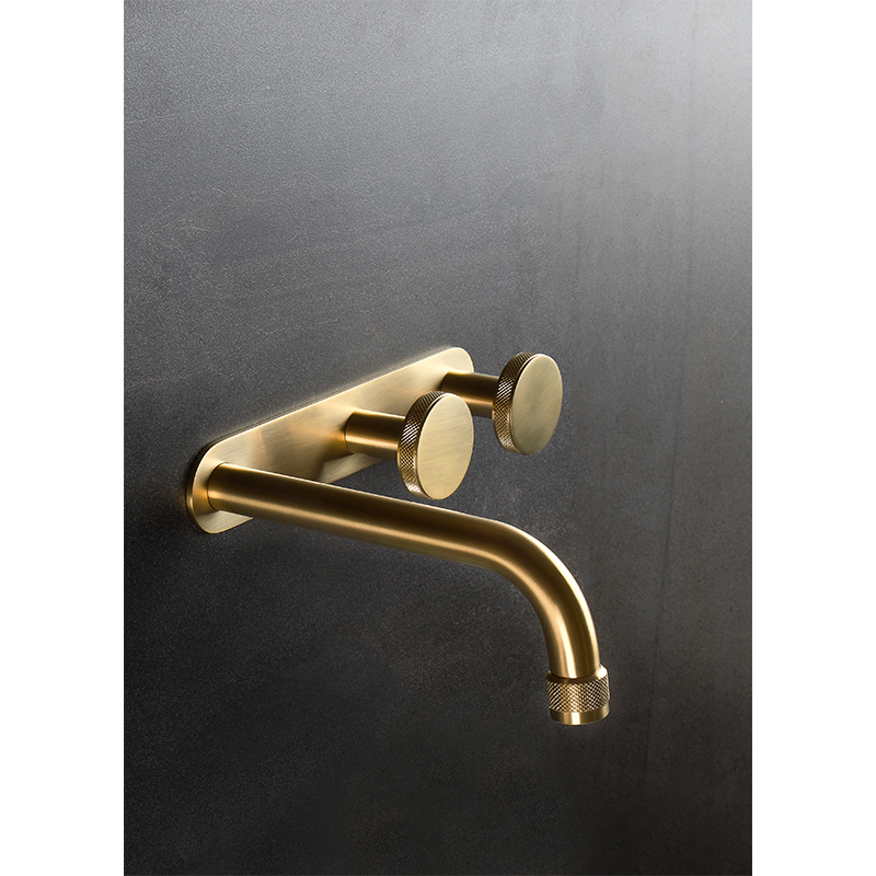 Brodware Yokato Disc Wall Set with 150mm Spout & Backplate - Brushed Nordic Brass PVD 1.9305.02.6.47