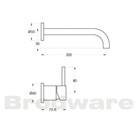 Brodware City Stik Wall Mixer Set Flow Controlled - Durobrite Chrome - 1.9906.54.0.01