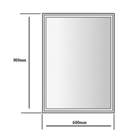 Argent Meno 600 Rectangular Mirror with Frosted Border
