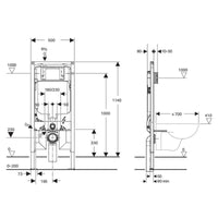 Geberit Sigma 8 Concealed Cistern with DuoFix frame for Wall Hung Pans