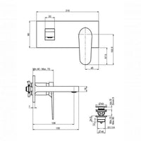 Fima Next Wall Mounted Mixer 155mm - Chrome