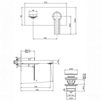 FIMA MAST Wall Mounted Mixer 162mm - Chrome