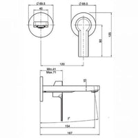 FIMA MAST Wall Mounted Basin Mixer 167mm - Chrome