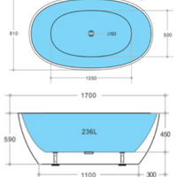 IMPRESSIONS BATHROOMWARE LUXURY 1700 FREESTANDING BATH (IMKB123)